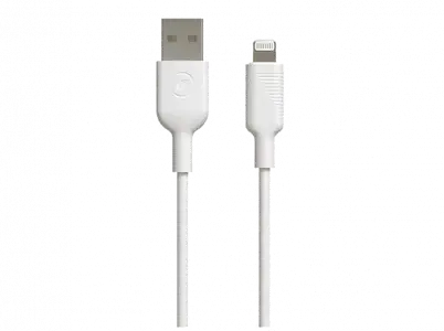 Cable USB - Muvit MCUSC0001, USB, Lightning, Para Apple, 1.20m, Blanco