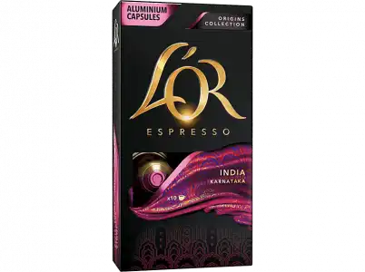 Cápsulas monodosis - L'OR ESPRESSO India Karnataka, Pack 10, Compatibles con Nespresso