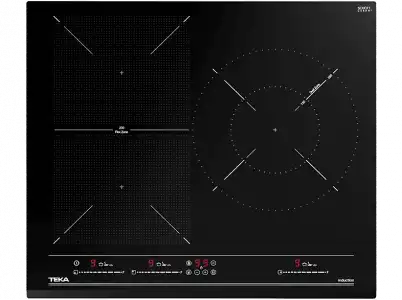 Encimera - Teka IZF 65320 BK MSP, Vidrio templado, Inducción, 3 zonas + Flex combinada, 28 cm, Negro
