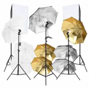 Kit De Estudio Fotográfico 9 Pzas Con Set De Luces Y Softboxes Vidaxl