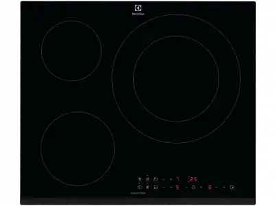 Placa de inducción - Electrolux LIL60336, 3 zonas, Zona grande 32 cm, Biselada, 60 Negro