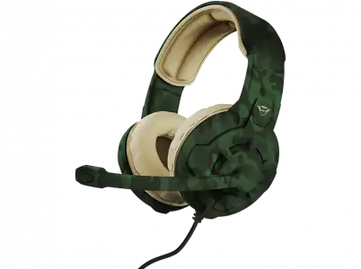 Auriculares gaming - Trust GXT 411C Radius, Micrófono, Multiplataforma, Verde camuflaje