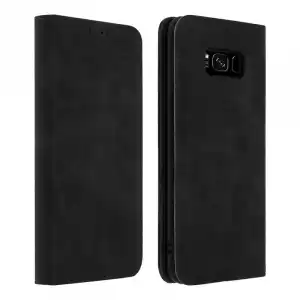 Avizar Funda Tipo Libro Billetera Vintage Negra para Samsung Galaxy S8 Plus