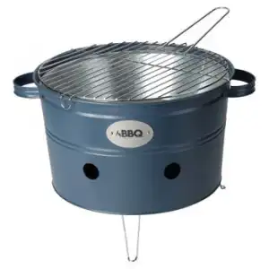 Barbacoa De Cubo Con 2 Asas Azul Oscuro Mate 34,5 Cm Progarden