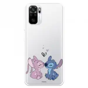 Funda Oficial de Disney Angel & Stitch Beso para Xiaomi Redmi Note 10