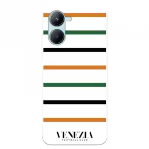 Funda Para Realme C33 Del Venezia Football Club Fondo Blanco Rayas - Licencia Oficial Venezia Football Club