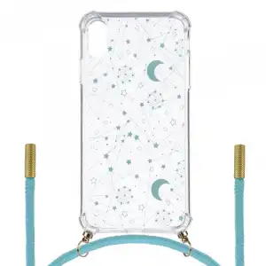 Funda Silicona Colgante Constelación Azul para iPhone X