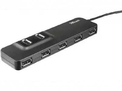 Hub USB - Trust, 2.0, 7 puertos, Negro