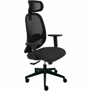La Silla de Claudia Andy Giratoria de Escritorio Tapizada Para Oficina con Reposabrazos Regulables Negro