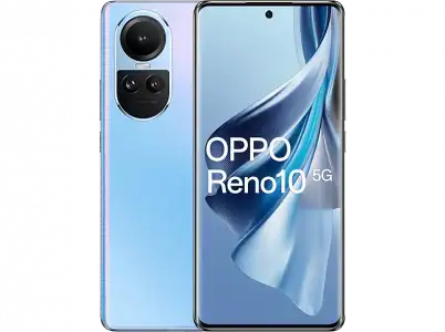 Móvil - OPPO Reno10 5G, Ice Blue, 256 GB, 8 GB RAM, 6.7" AMOLED Full HD+, Mediatek Dimensity 7050, 5000 mAh, Android 13