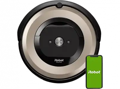 Robot aspirador - iRobot Roomba E6198, 33W, Autonomía 90 min, WiFi, Dirt Detect, Asistente de voz, Ideal mascotas, Depósito lavable, Negro y Marrón