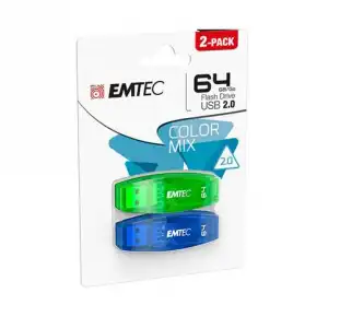 Set 2 Pendrive Memoria USB 2.0 Emtec C410 64GB