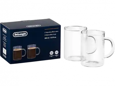 Taza - De'Longhi Americano Cold Brew DLSC320, 0.25 l, Pack 2 tazas, Vidrio, Transparente