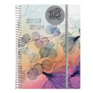 Agenda 2023/2024 A5 Finocam Espiral E10 semana vista horizontal 18 meses Internacional Pretty