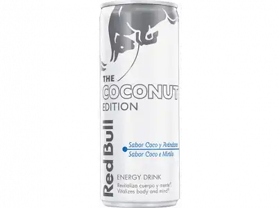 Bebida Energética - Redbull The Coconut Edition, Sabor coco y arándanos, 25 cl., Lata, Blanca