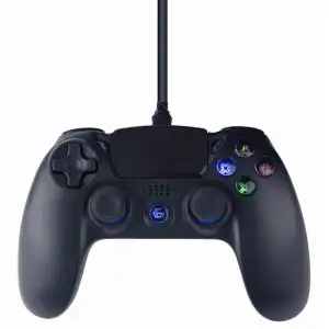 Gembird JPD-PS4U-01 Mando con Vibración y Cable para PC/PS4 Negro