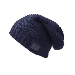 SBS Gorro de Lana Hip Hop Azul con Auriculares y Micrófono Inalámbricos