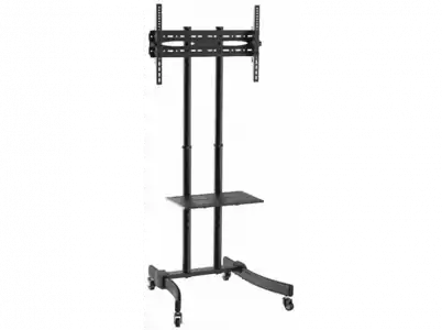 Soporte TV - Fonestar STS-4664N, 37" a 70", Con ruedas, Altura ajustable, Negro