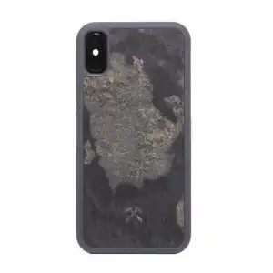 Woodcessories Bumper Case Stone Funda de Piedra Gris Granito para iPhone X/XS