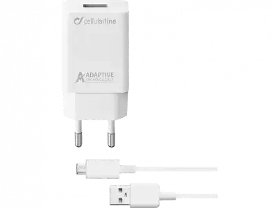 Cargador USB - CellularLine ACHSMKIT15WMUSBW, A, 1 metro, Blanco