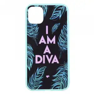 Funda I'm A Diva Borde Azul Para Iphone 12 Mini - Oficial De La Vecina Rubia