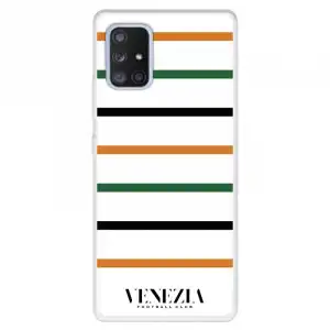Funda Para Samsung Galaxy A71 5g Del Venezia Fondo Blanco Rayas - Licencia Oficial Venezia Football Club