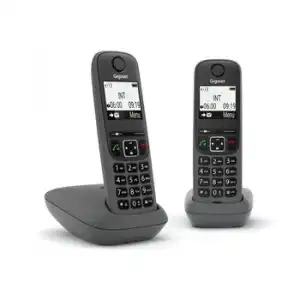 Gigaset As490 Duo Telefono Cordless Doppio Vivavoce Black