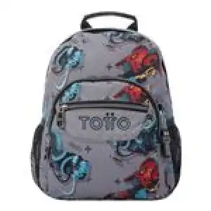 Mochila escolar Totto Tempera gris con robots