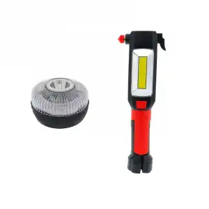 Osca Connect 14912 Kit Seguridad Coche Luz Emergencia V16 H. DGT + Linterna + Martillo para Cristal + Cuchilla Corte Cin