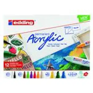 Pack 12 marcadores Acrylics Edding colores surtidos