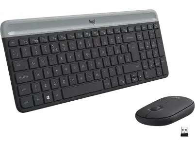 Pack Teclado + Ratón - Logitech MK470, Inalámbrico con receptor USB, Windows, Negro