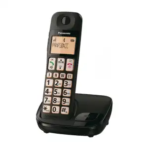 Panasonic - Teléfono Inalámbrico KX-TGE310SPB Negro DECT Para Personas Mayores