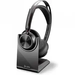 Poly Voyager Focus 2 UC Auriculares Inalámbricos con Soporte Negro