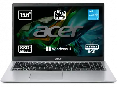 Portátil - Acer Aspire 3 A315-58-32EE, 15.6" Full HD, Intel® Core™ i3-1115G4, 8GB RAM, 512GB SSD, UHD, Windows 11 Home, Gris