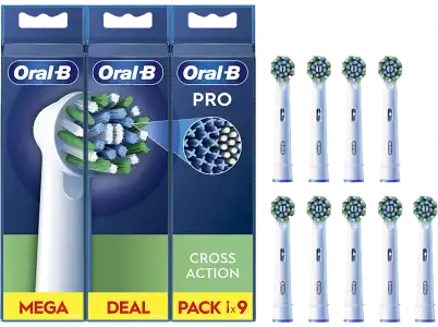 Recambio para cepillo dental - Oral-B Pro CrossAction, Cabezales De Recambio, Pack 9 Unidades