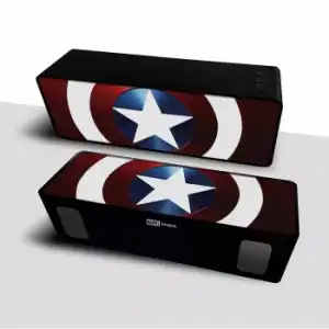 Altavoz Bt Stereo 2.1 Portátil Inalambrico 10w Captain America 001 Marvel Rojo