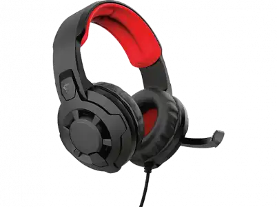 Auriculares gaming - Trust GXT 411 Radius, Con cable, Plegable, Rojo y negro