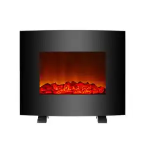 Chimenea Eléctrica De Suelo O Pared Con Cristal Curvo Che-320