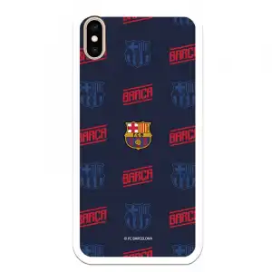 Funda Licencia Oficial FC Barcelona Escudo Patrón Rojo y Azul para iPhone XS Max