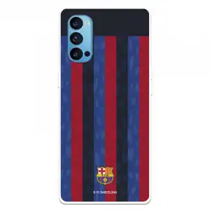 Funda Para Oppo Reno4 5g Del Fc Barcelona Fondo Rayas Verticales - Licencia Oficial Fc Barcelona