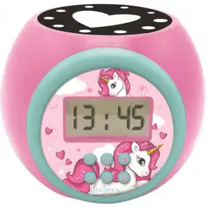 Lexibook Unicornio Reloj Despertador Proyector con Función Temporizador
