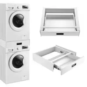 Marco De Instalación Universal Con Estante Extraíble Para Lavadoras Y Secadoras [en.casa]