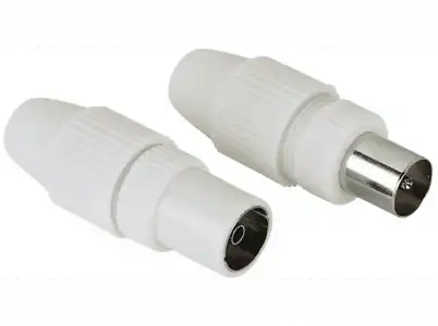 Adaptador - Hama 205212, Conexión coaxial, 2 Unidades, Blanco