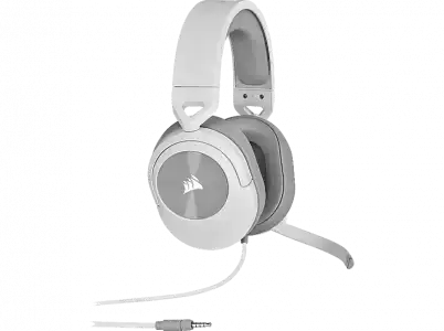 Auriculares gaming - Corsair HS55 Stereo, Con Cable, Micrófono Omnidireccional, White