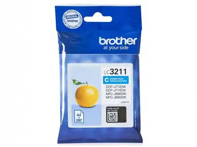 Cartucho de tinta - Brother LC-3211C, 200 Páginas, Cian