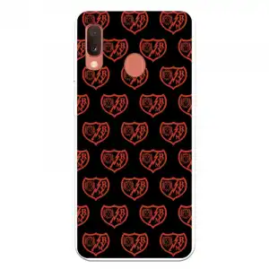Funda Para Samsung Galaxy A20e Del Rayo Vallecano Escudo Patrón Fondo Negro - Licencia Oficial Rayo Vallecano