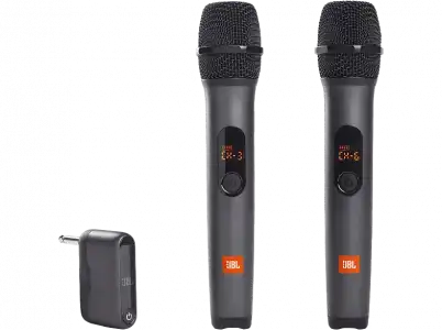 Micrófono - JBL Wireless Microphone Set, Inalámbricos, Cardioide, Pack de 2 + Receptor, Negro