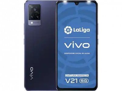 Móvil - vivo V21 5G, Azul, 128 GB, 8 6.44" FHD+, 90 Hz, AMOLED, MTK Dimensity 800U, 4000 mAh, Android