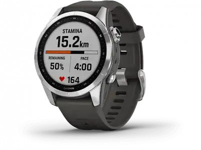 Reloj deportivo - Garmin Fēnix 7S, Gris plata, GPS, 19.44 cm, 1.2 ", Connect, Control táctil, WiFi