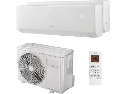 Aire acondicionado - Daitsu DSM-9U2KDB, Split 2x 1, 2.150 fg/h + fg/h, Bomba de calor, Blanco